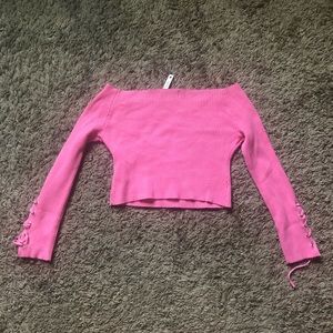 ASOS Off Shoulder Ribbed Crop Top